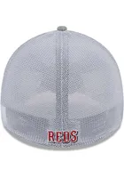 New Era Cincinnati Reds Mens Grey Heathered Neo 39THIRTY Flex Hat