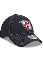 New Era Cleveland Guardians Mens Navy Blue Team Classic 39THIRTY Flex Hat