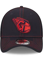 New Era Cleveland Guardians Mens Navy Blue Pop Team Neo 39THIRTY Flex Hat