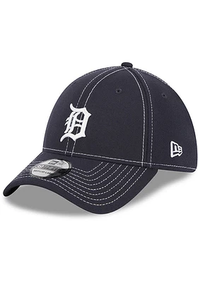 New Era Detroit Tigers Mens Navy Blue Team Classic 39THIRTY Iconic Flex Hat