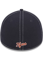 New Era Detroit Tigers Mens Navy Blue Team Classic 39THIRTY Iconic Flex Hat