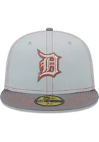 New Era Detroit Tigers Mens Grey Gray Pop 59FIFTY Fitted Hat