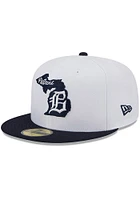 New Era Detroit Tigers Mens White State 59FIFTY Fitted Hat