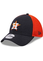 New Era Houston Astros Mens Navy Blue Shadow Neo 39THIRTY Flex Hat