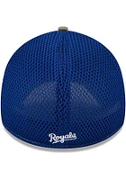 New Era Kansas City Royals Mens Blue Woodland Team Neo 39THIRTY Flex Hat