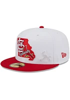 New Era St Louis Cardinals Mens White State 59FIFTY Fitted Hat