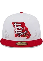 New Era St Louis Cardinals Mens White State 59FIFTY Fitted Hat