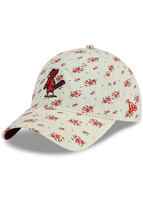 New Era St Louis Cardinals White Bloom 9TWENTY Iconic Womens Adjustable Hat
