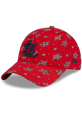 New Era St Louis Cardinals Red Bloom 9TWENTY Vintage Womens Adjustable Hat