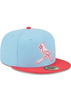 New Era St Louis Cardinals Mens Light Blue 2T Color Pack 59FIFTY Fitted Hat