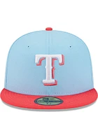 New Era Texas Rangers Mens Light Blue 2T Color Pack 59FIFTY Fitted Hat