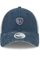 New Era Sporting Kansas City Navy Blue Micro 9TWENTY Womens Adjustable Hat