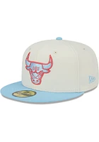 New Era Chicago Bulls Mens White 2T Color Pack 59FIFTY Fitted Hat