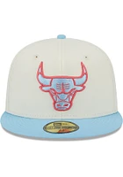 New Era Chicago Bulls Mens White 2T Color Pack 59FIFTY Fitted Hat