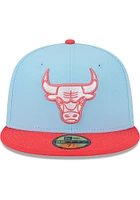 New Era Chicago Bulls Mens Light Blue 2T Color Pack 59FIFTY Fitted Hat