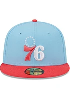 New Era Philadelphia 76ers Mens Light Blue 2T Color Pack 59FIFTY Fitted Hat