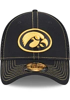 New Era Iowa Hawkeyes Mens Black Pop Team Neo 39THIRTY Flex Hat