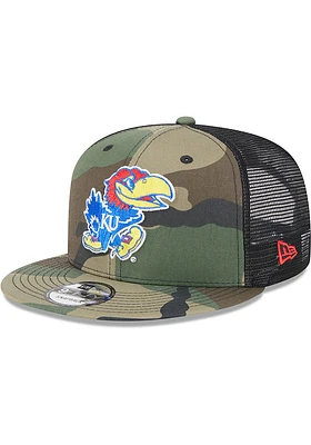 New Era Kansas Jayhawks Brown Classic Trucker 9FIFTY Mens Snapback Hat