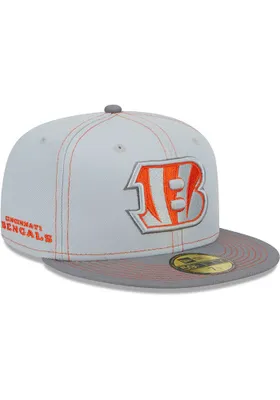 New Era Cincinnati Bengals Mens Grey Gray Pop 59FIFTY Fitted Hat