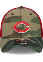 New Era Cincinnati Reds Mens Green Woodland Team Neo 39THIRTY Flex Hat