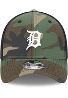 New Era Detroit Tigers Mens Green Woodland Team Neo 39THIRTY Flex Hat