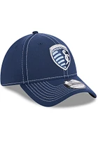 New Era Sporting Kansas City Navy Blue Team Classic 39THIRTY Youth Flex Hat
