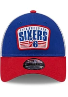 New Era Philadelphia 76ers Blue JR 2T Patch 9FORTY Youth Adjustable Hat