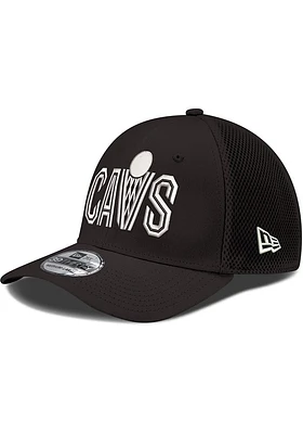 New Era Cleveland Cavaliers Mens Black Mesh Neo 39THIRTY Flex Hat