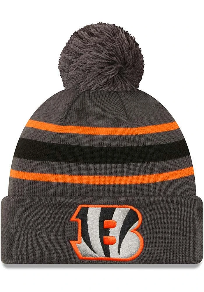 New Era Cincinnati Bengals Graphite KNIT POM CINBEN GRAPHITE BGO B LO Mens Knit Hat