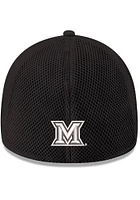 New Era Miami RedHawks Mens Black White logo Neo 39THIRTY Flex Hat