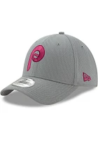 New Era Philadelphia Phillies Mens Grey Retro Diamond 39THIRTY Flex Hat