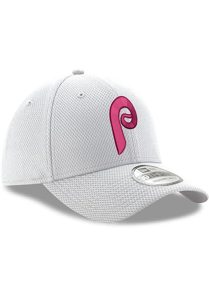 New Era Philadelphia Phillies Mens White Retro Diamond 39THIRTY Flex Hat