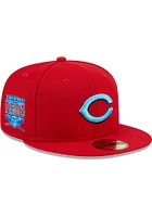 New Era Cincinnati Reds Mens Red Fathers Day 59FIFTY Fitted Hat