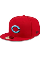 New Era Cincinnati Reds Mens Red Fathers Day 59FIFTY Fitted Hat