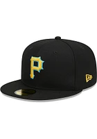 New Era Pittsburgh Pirates Mens Black 2023 Fathers Day 59FIFTY Fitted Hat