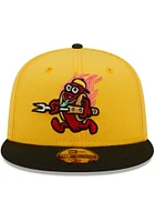 New Era Akron RubberDucks Mens Yellow 2023 Copa 59FIFTY Fitted Hat