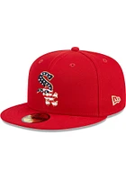 New Era Chicago White Sox Mens Red 2023 4th of July 59FIFTY Fitted Hat