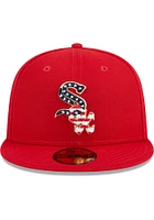New Era Chicago White Sox Mens Red 2023 4th of July 59FIFTY Fitted Hat