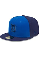 New Era Detroit Tigers Mens Blue Tri Tone Team 59FIFTY Fitted Hat