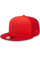 New Era St Louis Cardinals Mens Red Tri Tone Team 59FIFTY Fitted Hat