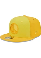 New Era Golden State Warriors Mens Yellow Tri Tone Team 59FIFTY Fitted Hat