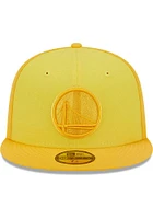 New Era Golden State Warriors Mens Yellow Tri Tone Team 59FIFTY Fitted Hat