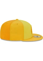 New Era Golden State Warriors Mens Yellow Tri Tone Team 59FIFTY Fitted Hat