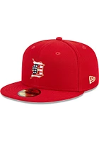 New Era Detroit Tigers Mens Red 2023 4th of July 59FIFTY Fitted Hat