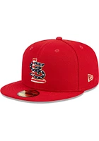 New Era St Louis Cardinals Mens Red 2023 4th of July 59FIFTY Fitted Hat