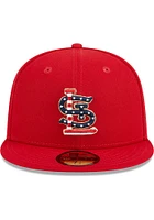 New Era St Louis Cardinals Mens Red 2023 4th of July 59FIFTY Fitted Hat