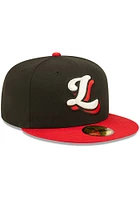 New Era Lansing Lugnuts Mens Black 2023 Authentic Collection 59FIFTY Fitted Hat