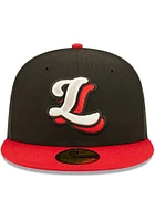 New Era Lansing Lugnuts Mens Black 2023 Authentic Collection 59FIFTY Fitted Hat