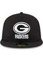 New Era Green Bay Packers Mens Black Basic 59FIFTY Fitted Hat