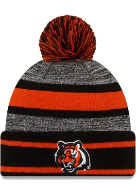 New Era Cincinnati Bengals Black Cuff Pom Mens Knit Hat